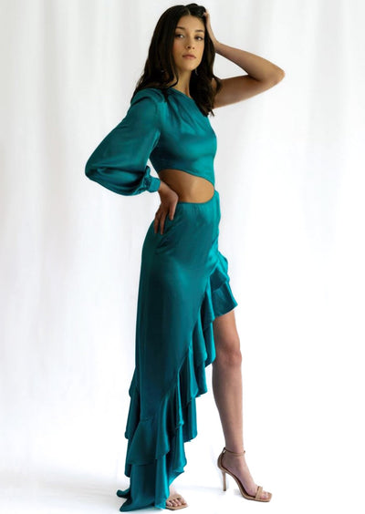 Tatiana Asymmetric Silk Dress