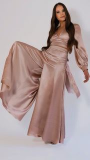 Valentina Wide-Leg Silk Pants