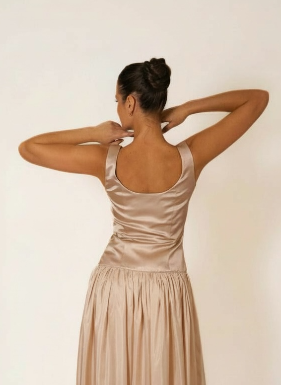 Ana Silk Drop Waist Dress