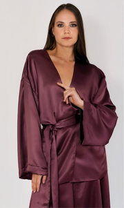 Valentina Silk Belted Kimono Blouse