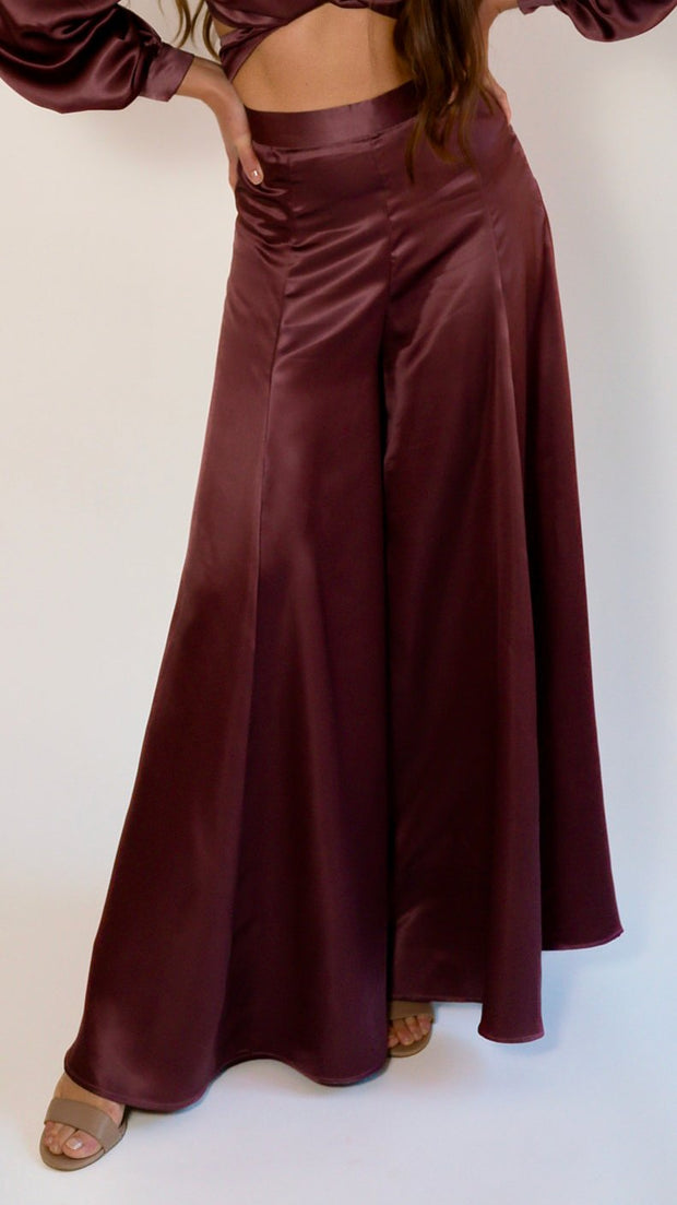 Valentina Wide-Leg Silk Pants