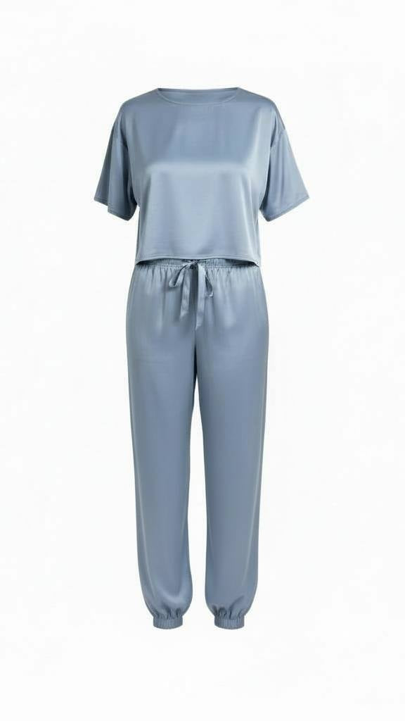 Washable Italian Silk Pajamas Set in Amethyst