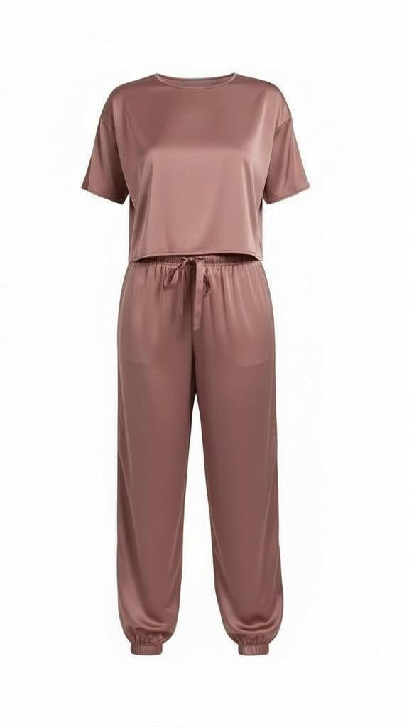 Washable Italian Silk Pajamas Set in Amethyst