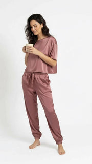 Washable Italian Silk Pajamas Set in Amethyst