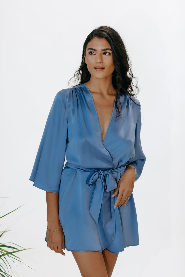 Blue Silk Robe