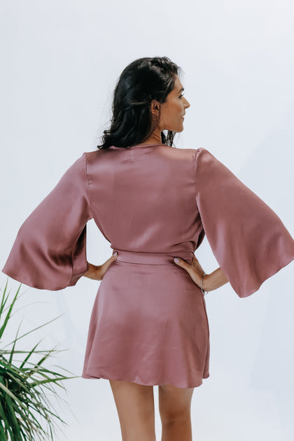 Sustainable Luxury Italian Silk Purple Wine Robe – ECOFORIA