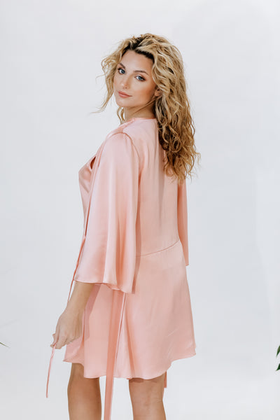 Pink Silk Robe and Silk Pajamas set