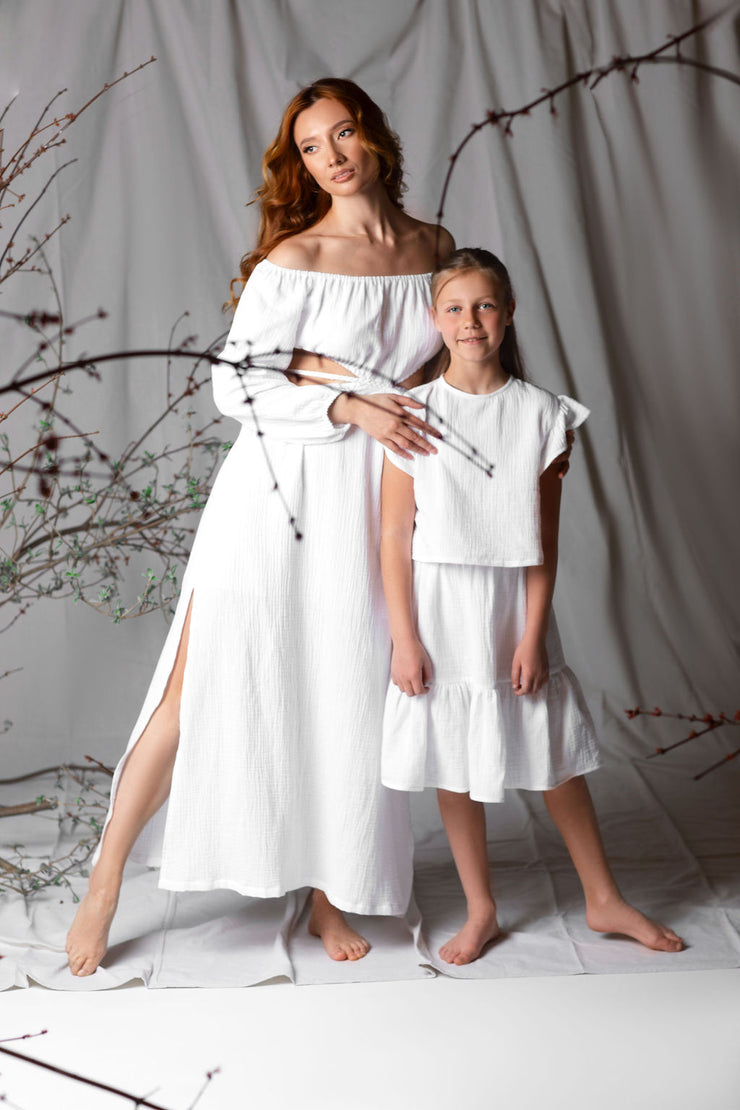cut out dress cotton White Mini Dress