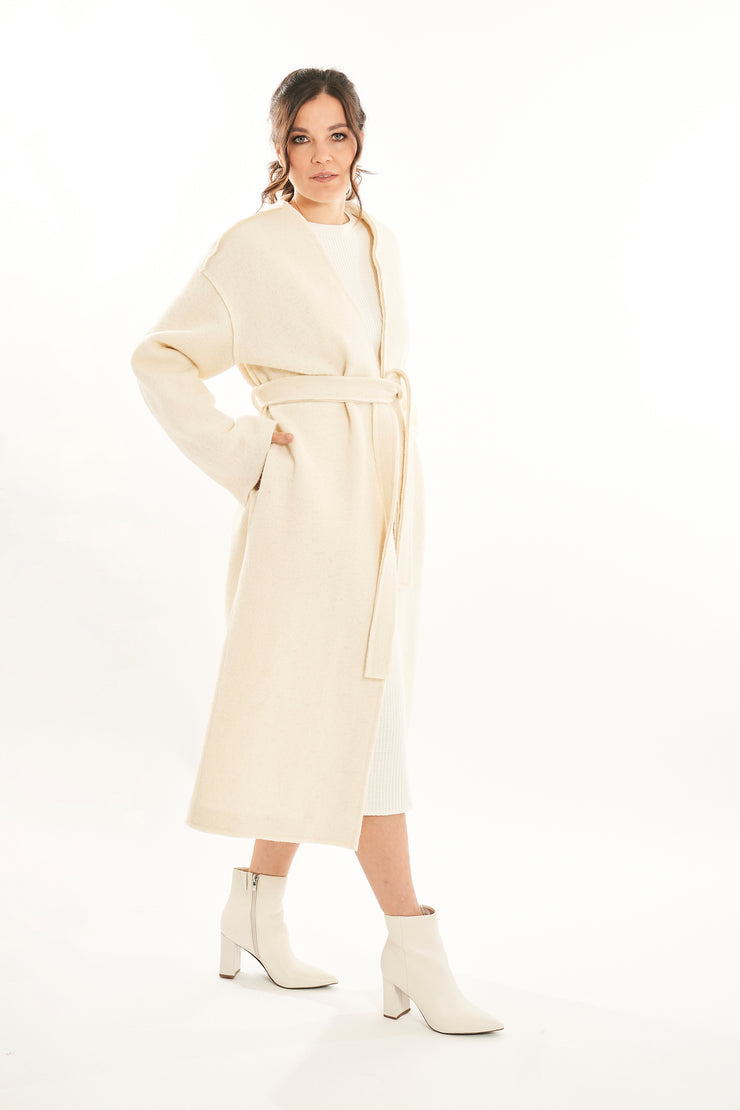 Tamara Beige Boiled Wool Coat