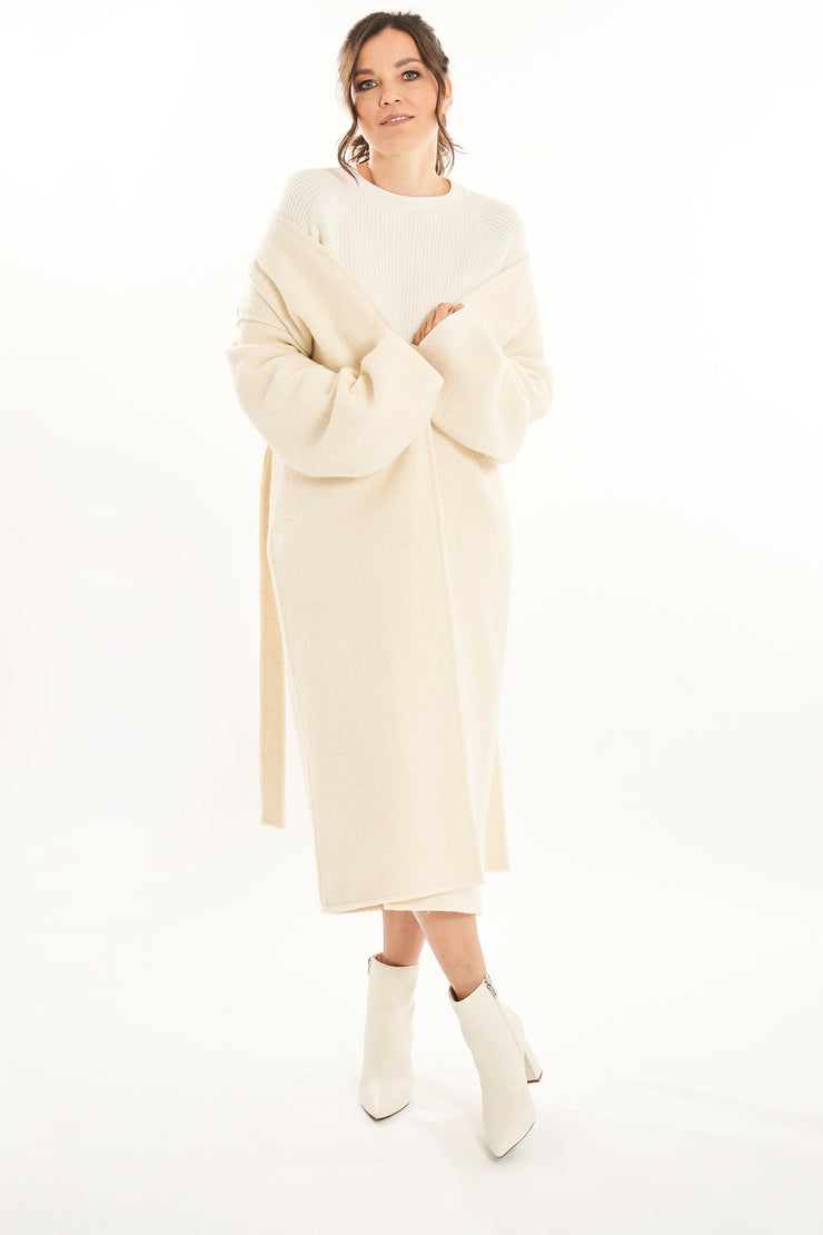Tamara Beige Boiled Wool Coat
